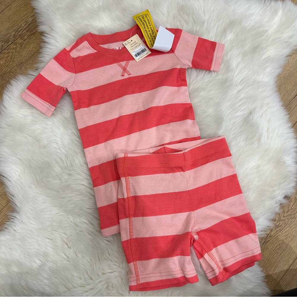 Primary Organic Striped Kids Pajamas Set